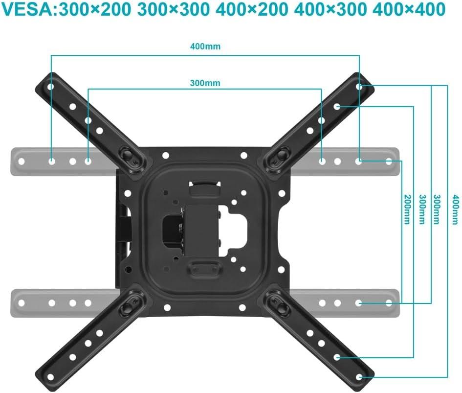 imageMonoprice Full Motion SingleStud TV Wall Mount Bracket For 23quot To 60quot TVs up to 77lbs Max VESA 400x400 Works with Concrete Brick and Wooden Studs