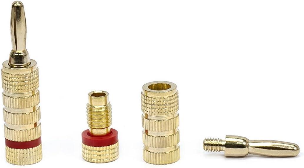 imageMonoprice Gold Plated Speaker Banana Plugs 5 Pairs Closed Screw Type For Speaker Wire Home Theater Wall Plates And More10 Pairs
