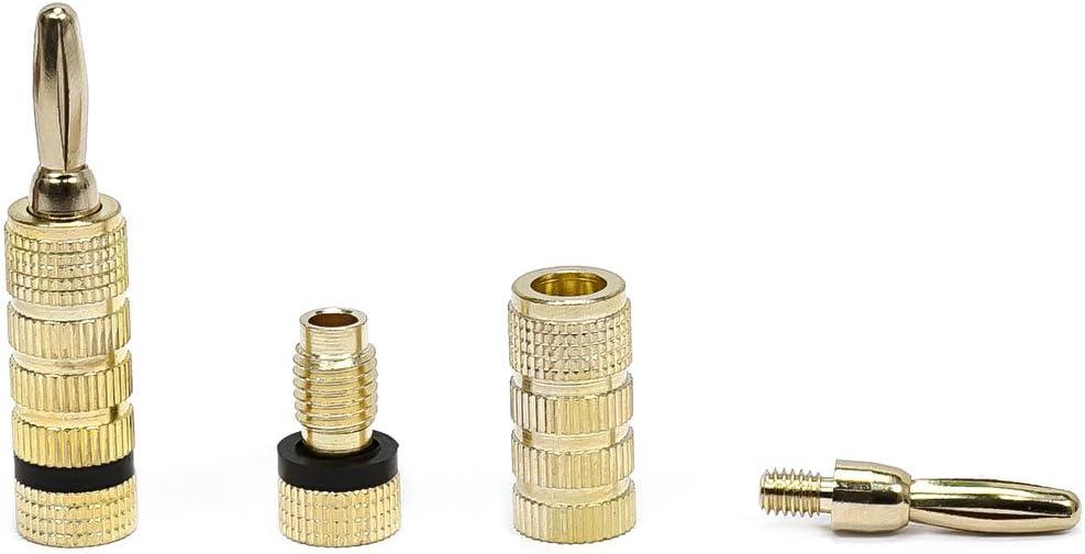 imageMonoprice Gold Plated Speaker Banana Plugs 5 Pairs Closed Screw Type For Speaker Wire Home Theater Wall Plates And More10 Pairs