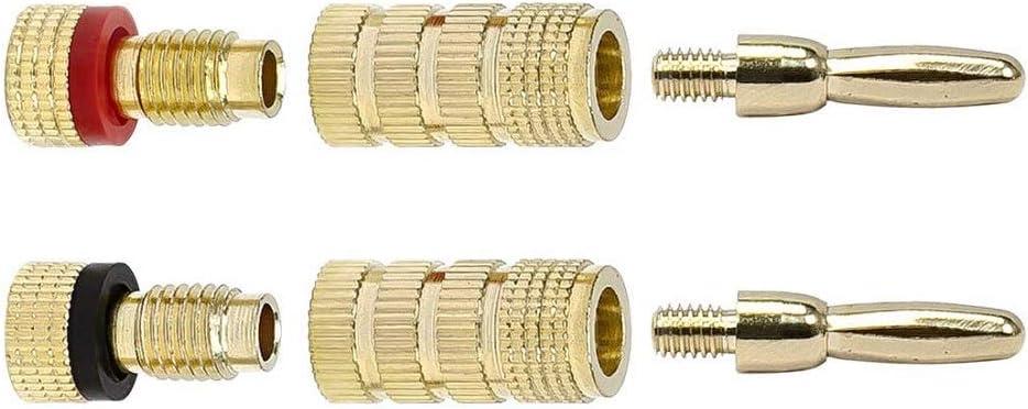 imageMonoprice Gold Plated Speaker Banana Plugs 5 Pairs Closed Screw Type For Speaker Wire Home Theater Wall Plates And More20 pairs