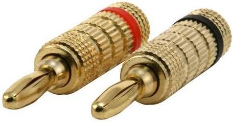 imageMonoprice Gold Plated Speaker Banana Plugs 5 Pairs Closed Screw Type For Speaker Wire Home Theater Wall Plates And More20 pairs