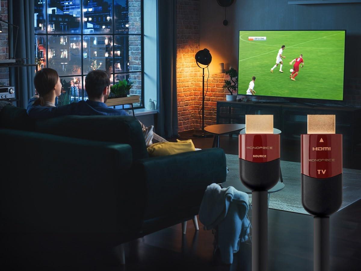 imageMonoprice HDMI High Speed Active Cable 4K60Hz HDR 18Gbps YUV 444 CL2 26AWG 45 Feet Black Cabernet Ultra Series25 Feet