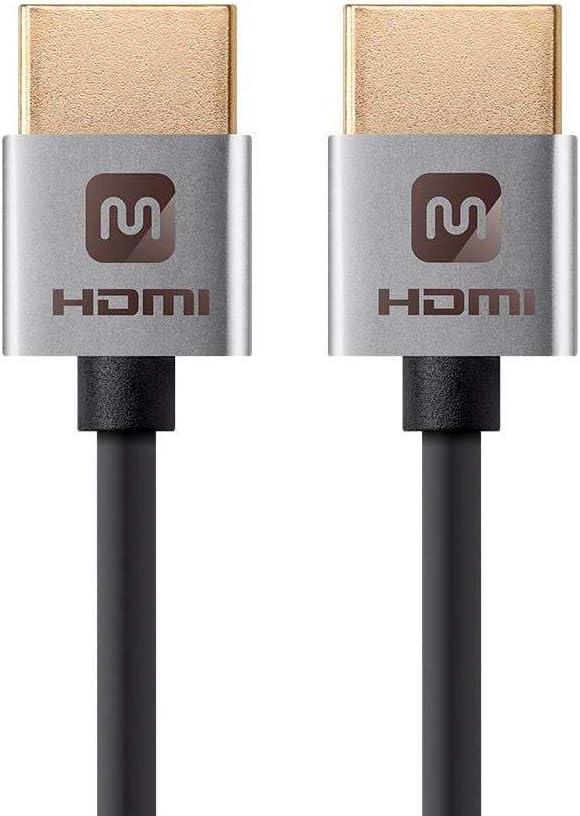 imageMonoprice HDMI High Speed Cable 6in Black 4K60Hz HDR 18Gbps 36AWG YUV 420 Ultra Slim Series