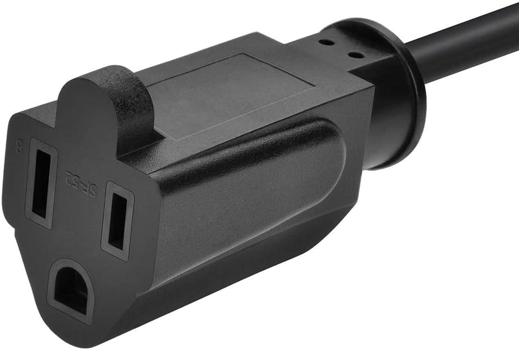 imageMonoprice Power Extension Cord 3 Prong 13 Amp 1625 Volt NEMA 515P to NEMA 515R 2 Feet 16AWG Black25 Feet