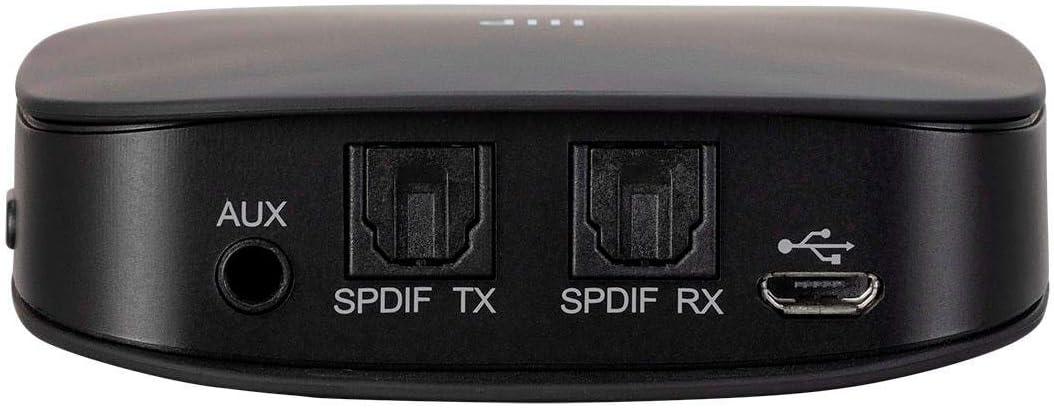 imageMonoprice Premium Bluetooth 5 Transmitter ampamp Receiver with aptx HD aptX aptX Low Latency AAC and SBC Codecs and Optical and Aux Inputs Small