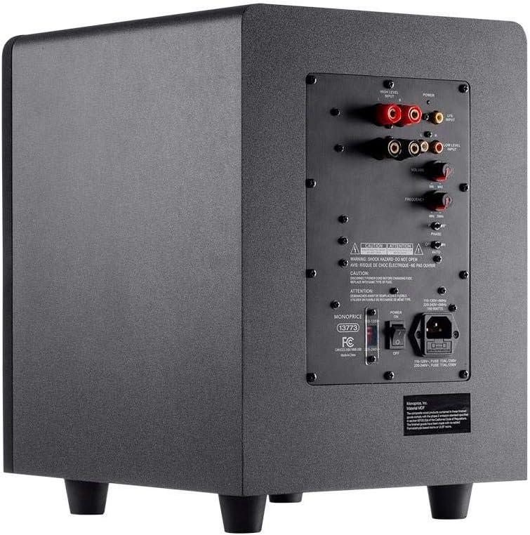 imageMonoprice Premium Select Subwoofer 8Inch Woofer 200 Watt 4 Ohm Nominal Impedance Auto OnOff BlackSubwoofer