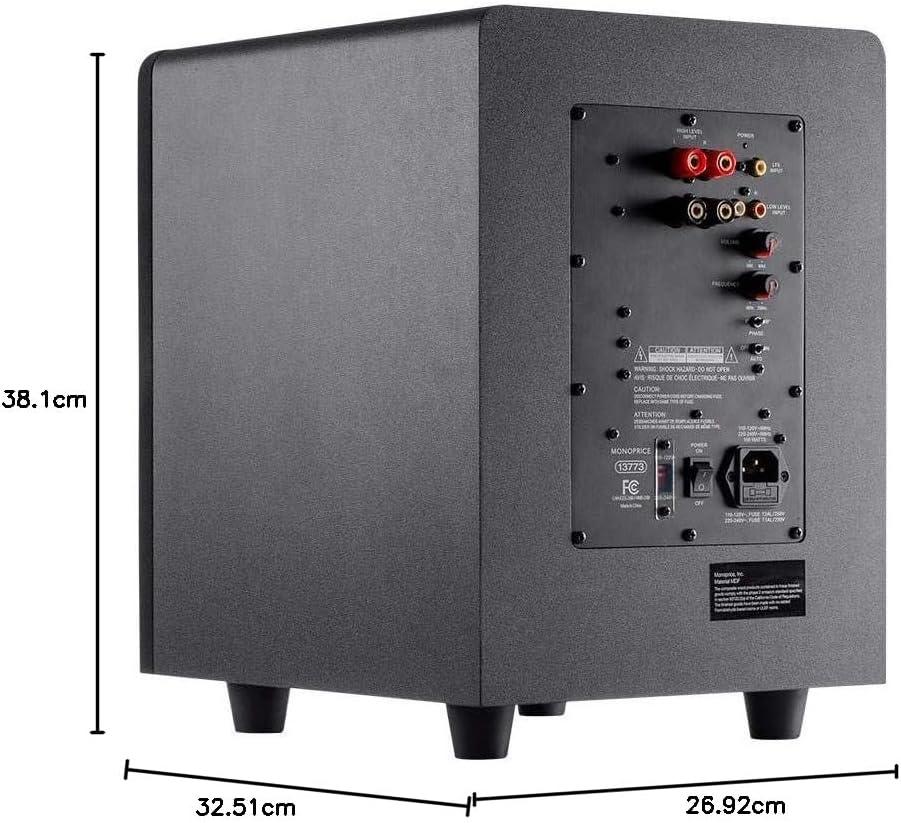 imageMonoprice Premium Select Subwoofer 8Inch Woofer 200 Watt 4 Ohm Nominal Impedance Auto OnOff BlackSubwoofer