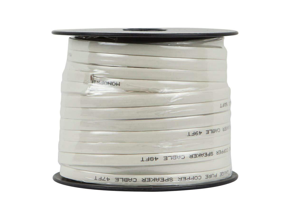 imageMonoprice Pure Copper Flat Speaker Wire CL2 in Wall Rated Jacketed in PVC Material 16AWG 100 Feet50 Feet