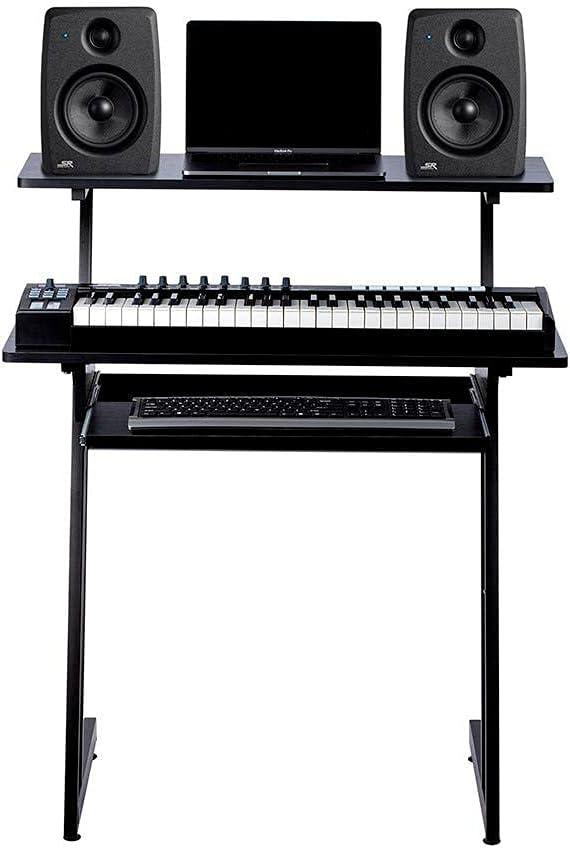 imageMonoprice Recording Studio Desk  with Raised Platform and Keyboard Tray Black  Stage Right
