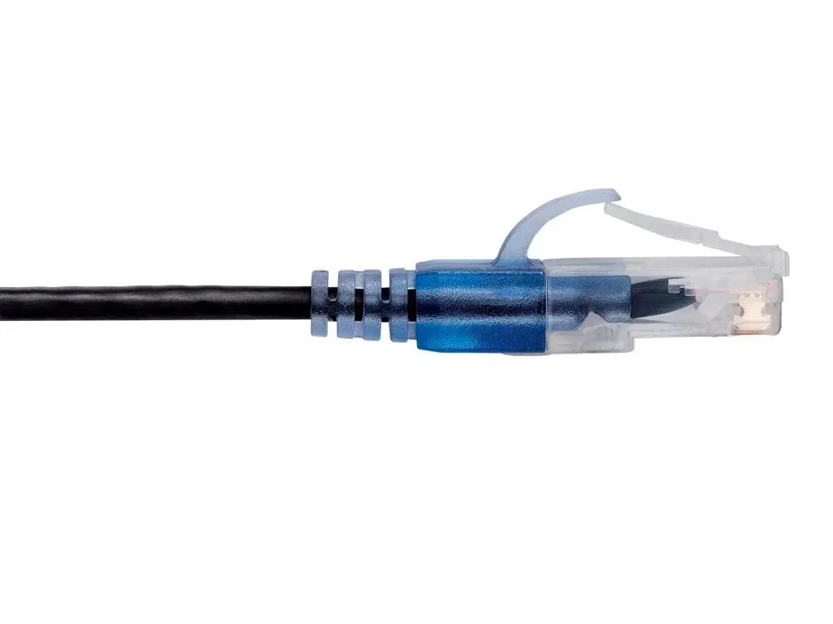 imageMonoprice SlimRun Cat6A Ethernet Patch Cable Snagless RJ45 Stranded 550Mhz UTP Pure Bare Copper Wire 10G 30AWG 7ft Black 1PackBlack
