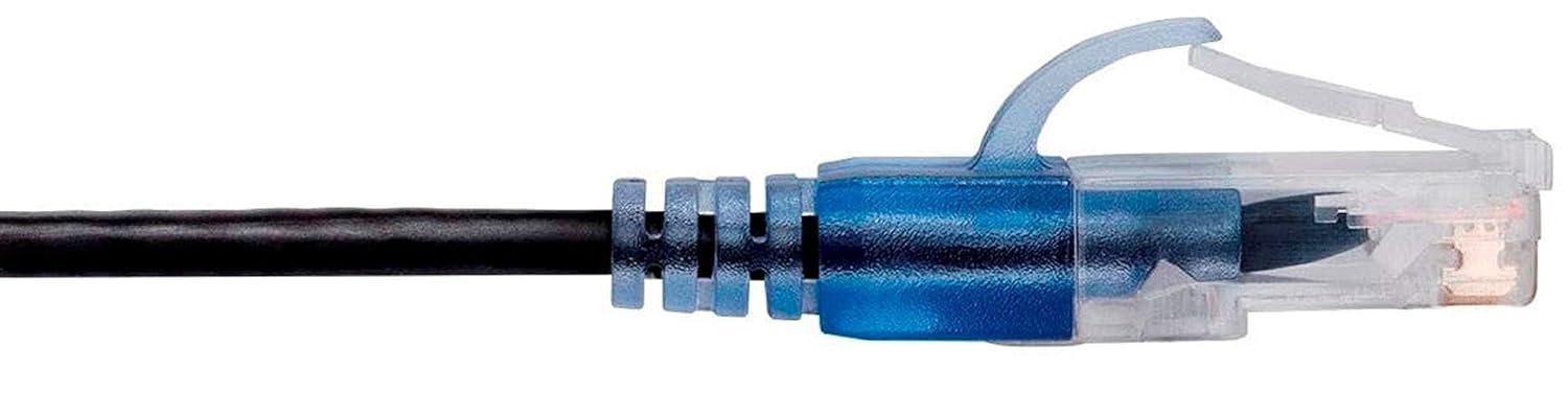 imageMonoprice SlimRun Cat6A Ethernet Patch Cable Snagless RJ45 Stranded 550Mhz UTP Pure Bare Copper Wire 10G 30AWG 7ft Black 1PackBlack