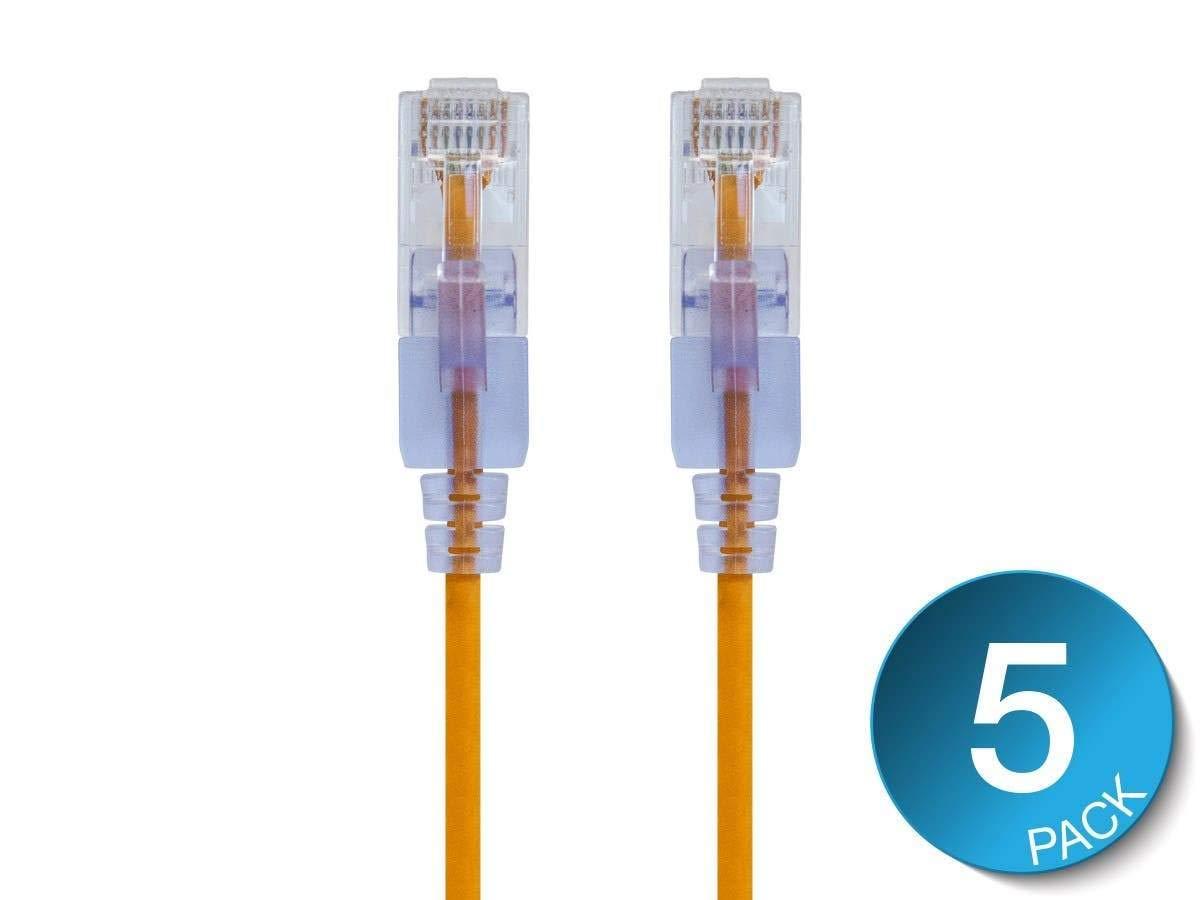 imageMonoprice SlimRun Cat6A Ethernet Patch Cable Snagless RJ45 Stranded 550Mhz UTP Pure Bare Copper Wire 10G 30AWG 7ft Black 1PackBlue