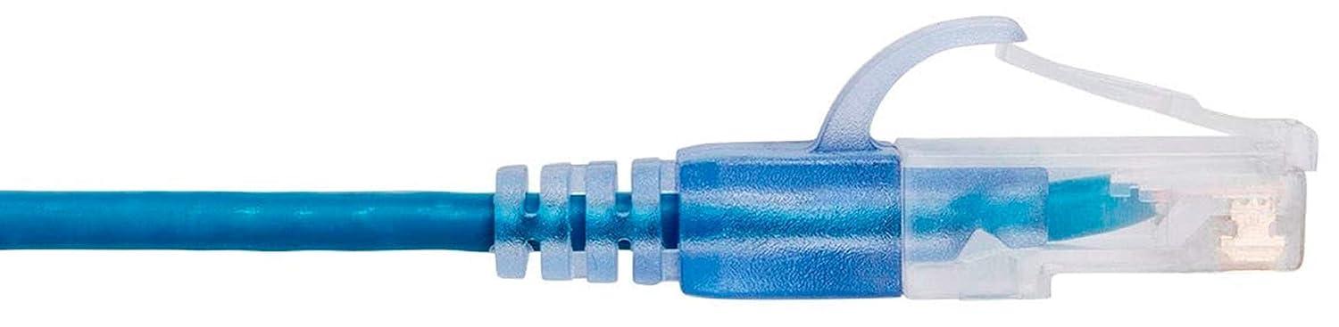 imageMonoprice SlimRun Cat6A Ethernet Patch Cable Snagless RJ45 Stranded 550Mhz UTP Pure Bare Copper Wire 10G 30AWG 7ft Black 1PackBlue