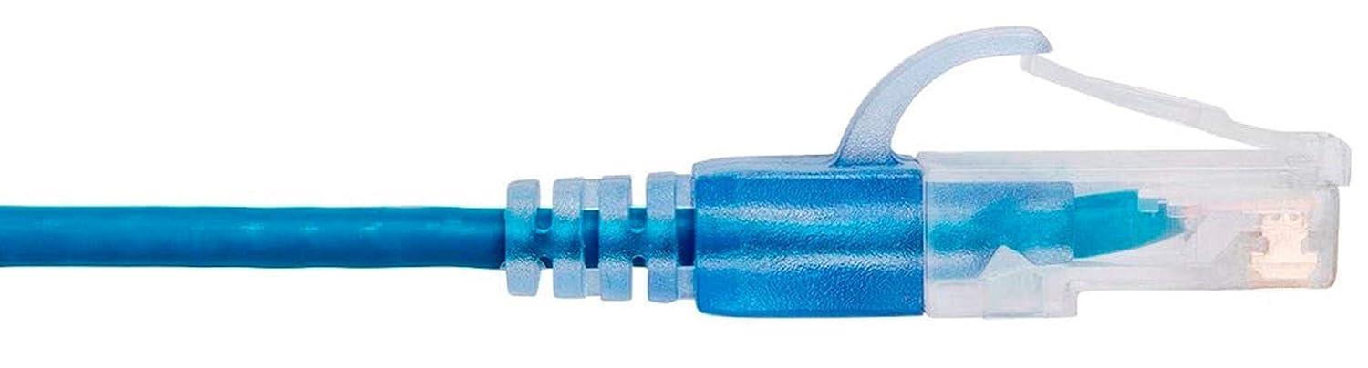 imageMonoprice SlimRun Cat6A Ethernet Patch Cable Snagless RJ45 Stranded 550Mhz UTP Pure Bare Copper Wire 10G 30AWG 7ft Black 1PackBlue