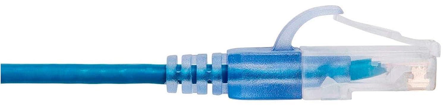 imageMonoprice SlimRun Cat6A Ethernet Patch Cable Snagless RJ45 Stranded 550Mhz UTP Pure Bare Copper Wire 10G 30AWG 7ft Black 1PackBlue