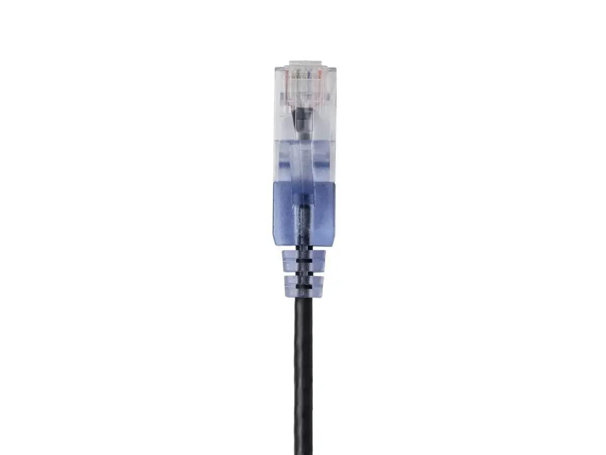 imageMonoprice SlimRun Cat6A Ethernet Patch Cable Snagless RJ45 Stranded 550Mhz UTP Pure Bare Copper Wire 10G 30AWG 7ft Black 1PackBlue