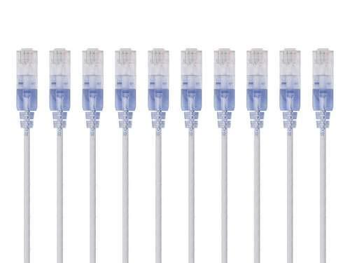 imageMonoprice SlimRun Cat6A Ethernet Patch Cable Snagless RJ45 Stranded 550Mhz UTP Pure Bare Copper Wire 10G 30AWG 7ft Black 1PackGray