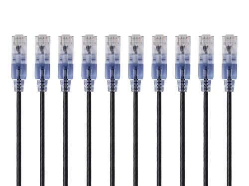imageMonoprice SlimRun Cat6A Ethernet Patch Cable Snagless RJ45 Stranded 550Mhz UTP Pure Bare Copper Wire 10G 30AWG 7ft Black 1PackGray