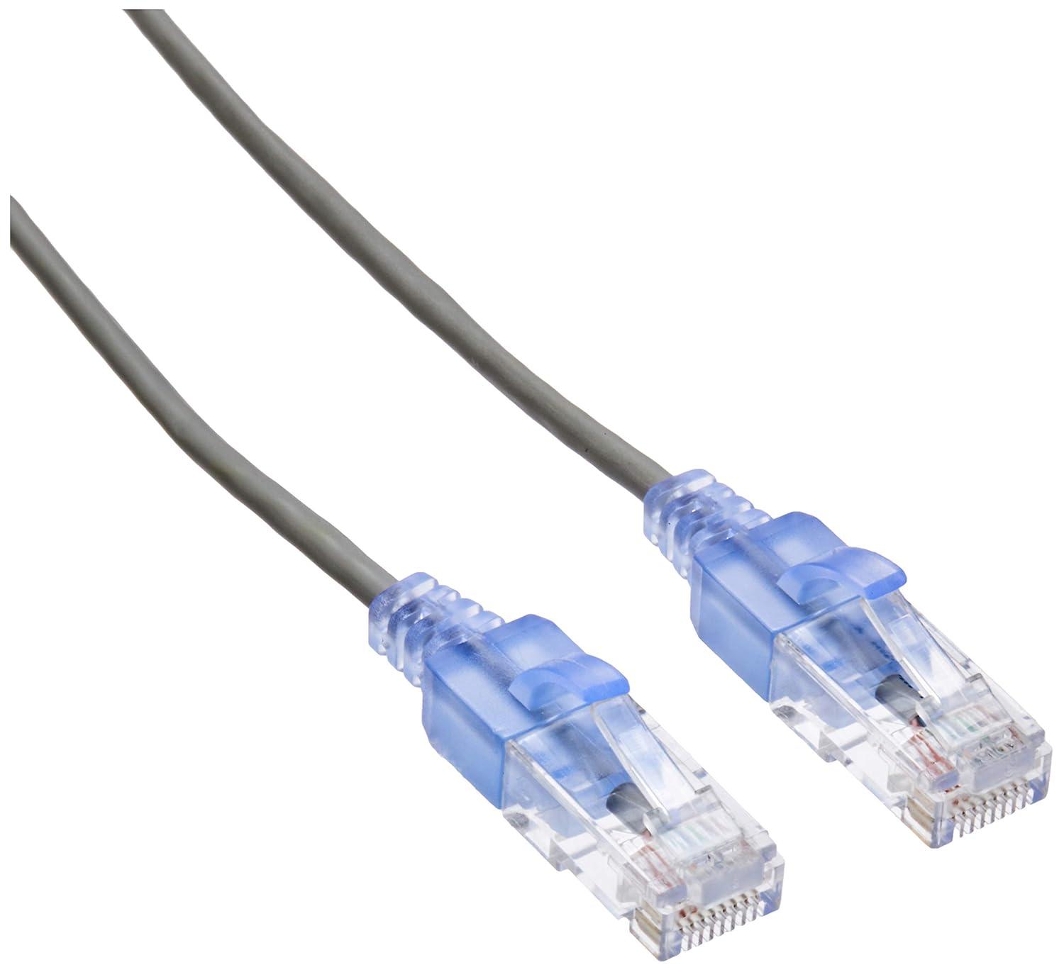 imageMonoprice SlimRun Cat6A Ethernet Patch Cable Snagless RJ45 Stranded 550Mhz UTP Pure Bare Copper Wire 10G 30AWG 7ft Black 1PackGray