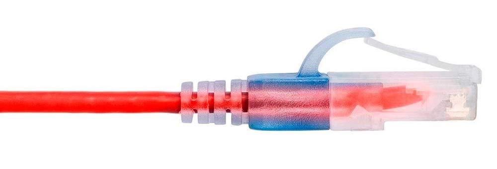 imageMonoprice SlimRun Cat6A Ethernet Patch Cable Snagless RJ45 Stranded 550Mhz UTP Pure Bare Copper Wire 10G 30AWG 7ft Black 1PackRed