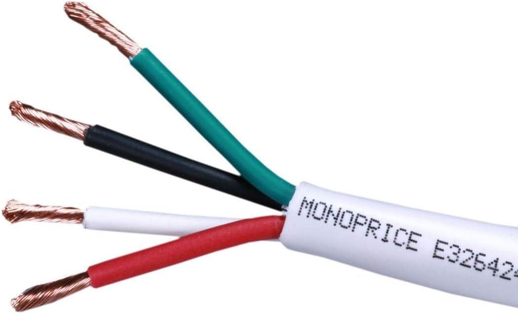 imageMonoprice Speaker Wire CL2 Rated 2Conductor 16AWG 100ft White