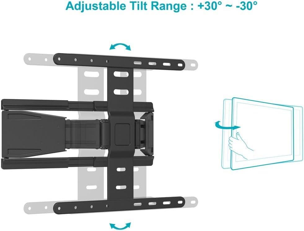 imageMonoprice UltraSlim FullMotion Articulating TV Wall Mount Bracket For 40quot 75quot TVs Max Weight 66lbs VESA Up to 200x200 Concrete ampamp Brick Compatible Black