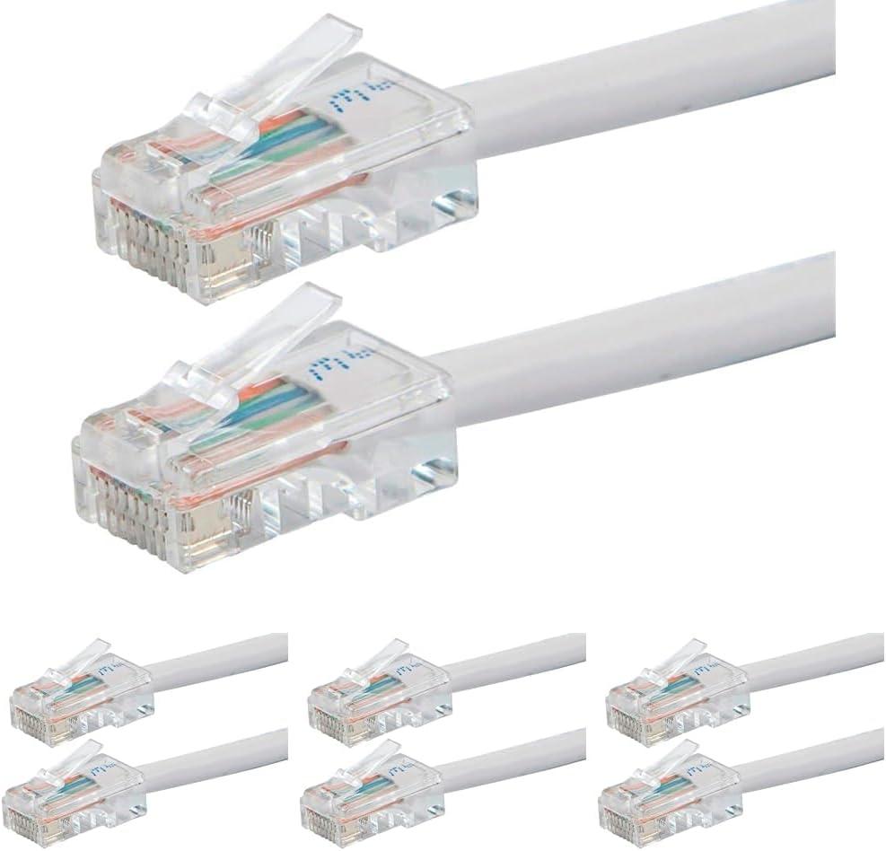 imageMonoprice ZerobootCat6 Ethernet Patch Cable Network Internet Cord RJ45 Stranded 550Mhz UTP Pure Bare Copper Wire 24AWG 25ft BlackWhite