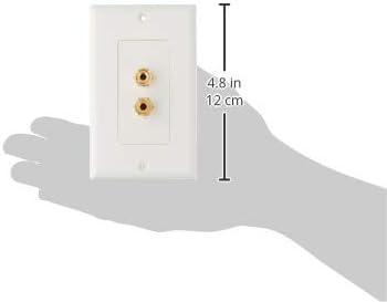 imageMoonrise Monoprice 103326 Banana Binding Post TwoPiece Inset Coupler Wall Plate for 4 Speakers White1 Speaker