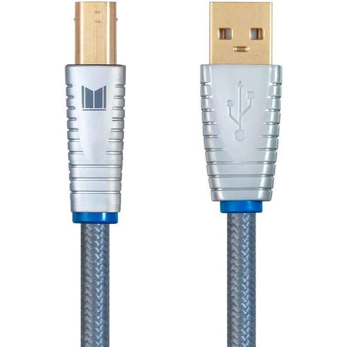 imageMonolith USB Digital Audio Cable  USB TypeA to USB TypeB GoldPlated Connectors 22AWG 2 Meter Gray2 Meter