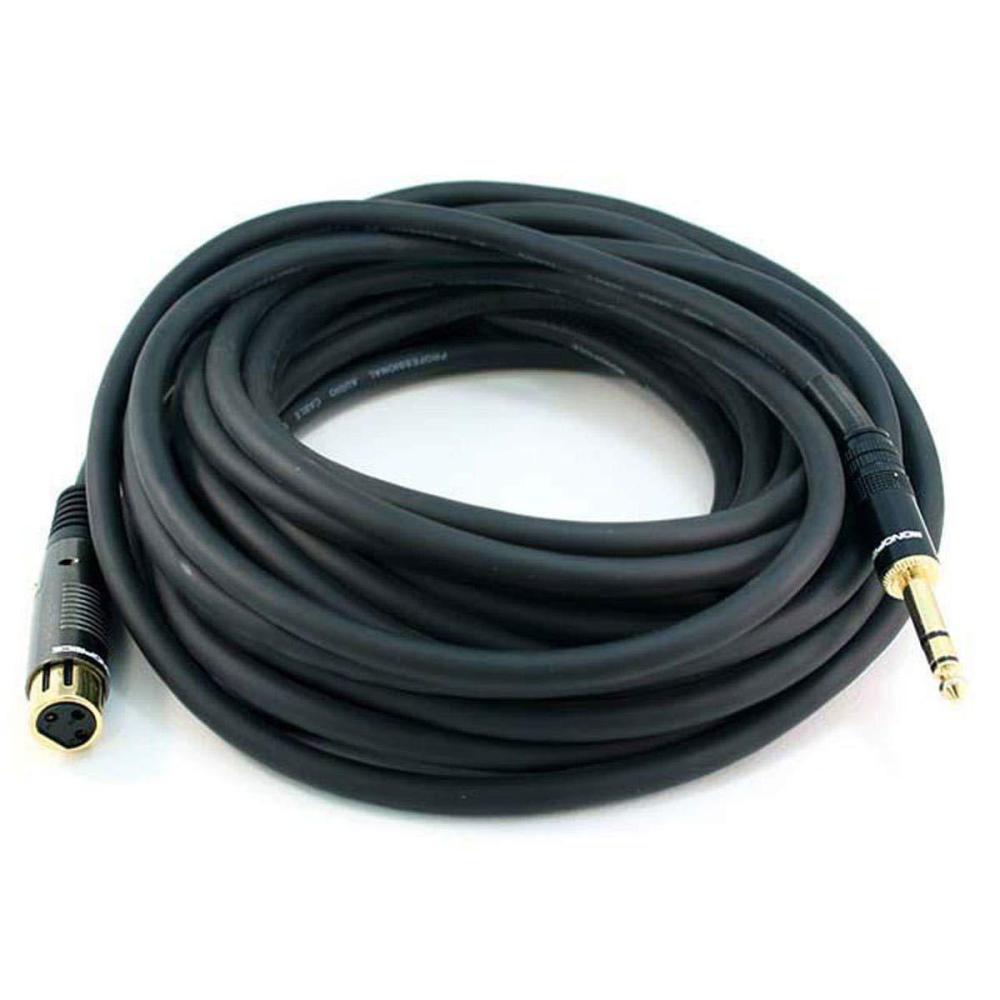 imageMonoprice 104768 3Feet Premier Series XLR Female to 14Inch TRS Male 16AWG Cable gold35 Feet