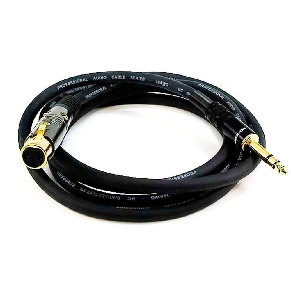 imageMonoprice 104768 3Feet Premier Series XLR Female to 14Inch TRS Male 16AWG Cable gold6 Feet
