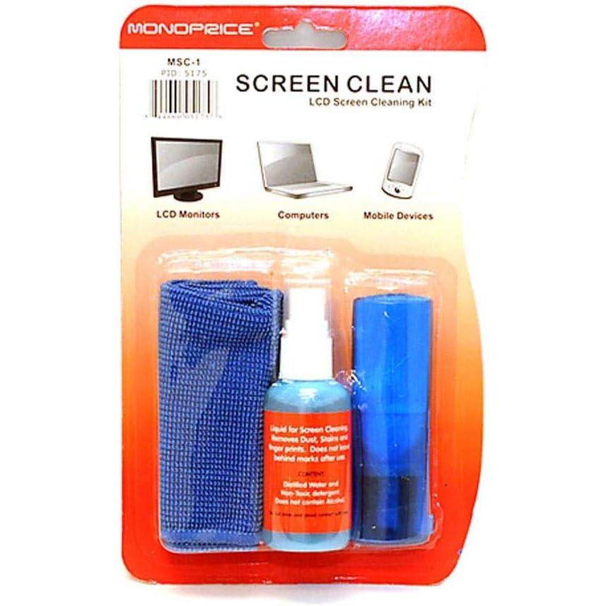 imageMonoprice 105176 Universal Screen Cleaner Large Bottle Blister Pack for LCD and Plasma TV all iPad iPhone Galaxy Tab and Smartphones200ml Blister Pack Blue60ml Pocket Size