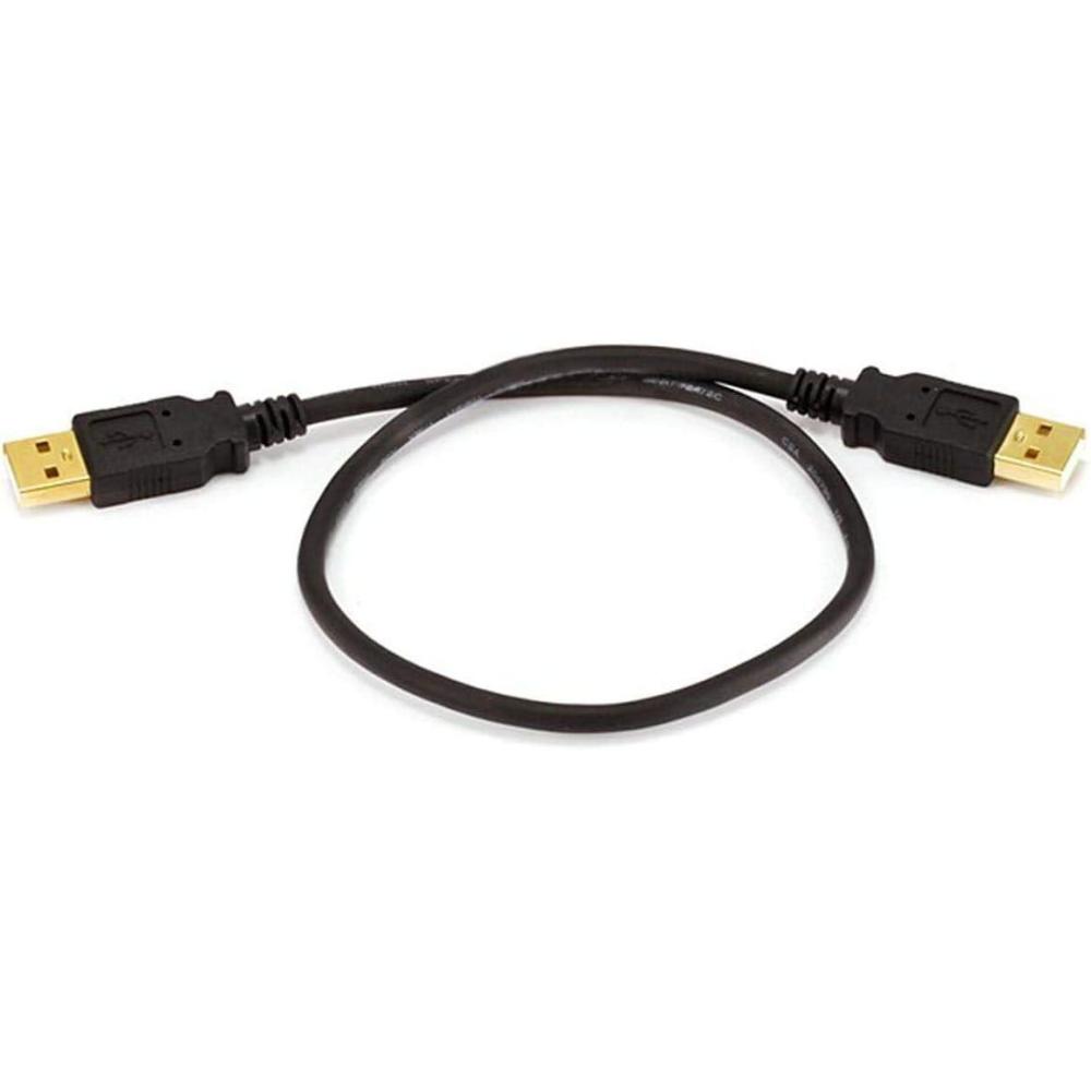 imageMonoprice 105442 3ft USB 20 A Male to A Male 2824AWG Cable Gold Plated Black for Data Transfer Hard Drive Enclosures Printers Modems Cameras and MoreBlack