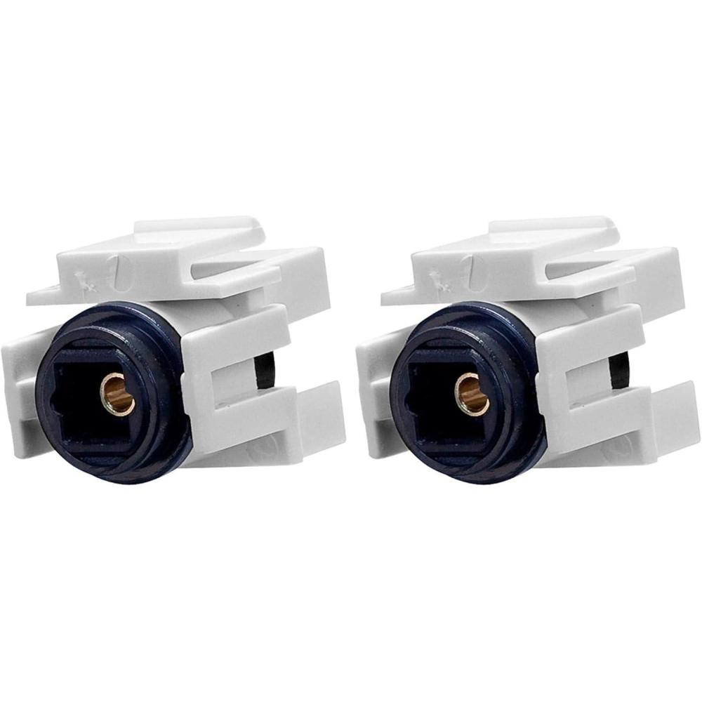 imageMonoprice 108729 Keystone Jack TOSLINK Female to Female Coupler Adapter White 1Pack1 Count Pack of 2