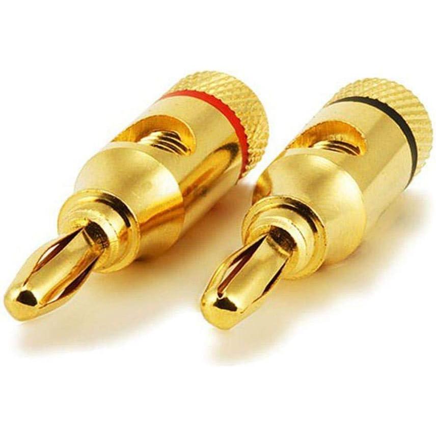 imageMonoprice 109437 5PRJX74047 Gold Plated Speaker Banana Plugs  5 Pairs  Open Screw Type For Speaker Wire Home Theater Wall Plates And More1 Count Pack of 1