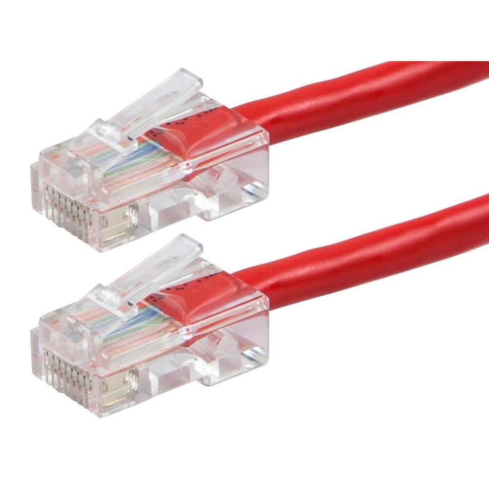 imageMonoprice 114285 ZerobootCat5e Ethernet Patch Cable  Network Internet Cord  RJ45 Stranded 350Mhz UTP Pure Bare Copper Wire 24AWG 1ft YellowRed