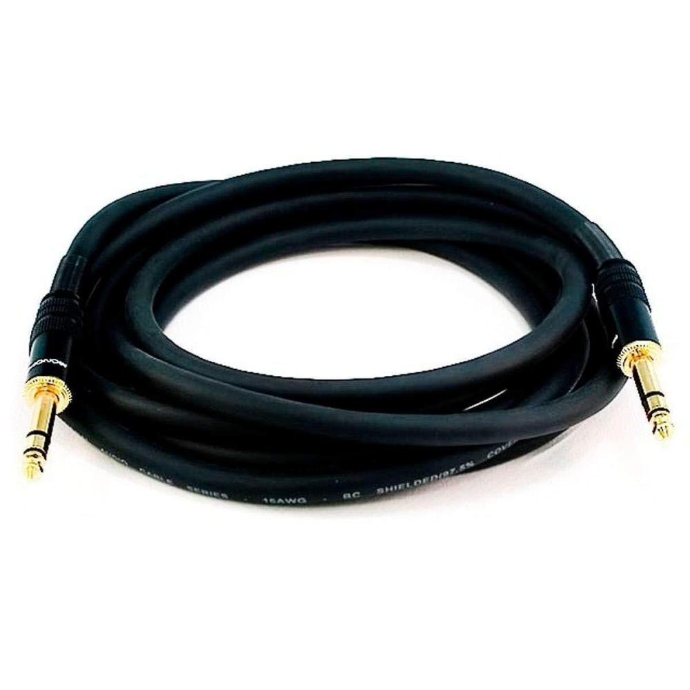 imageMonoprice 14Inch TRS Male to 14Inch TRS Male Cable  50 Feet Black 16AWG Gold Plated  Premier Series10ft