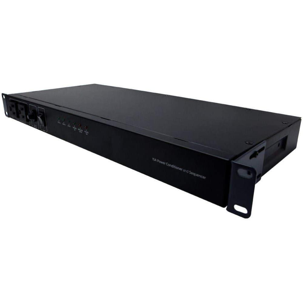 imageMonoprice 15 Amp Power Conditioner and Sequencer  8 Outlets 3 Zones 1U Rack Mount Black  Stage Right