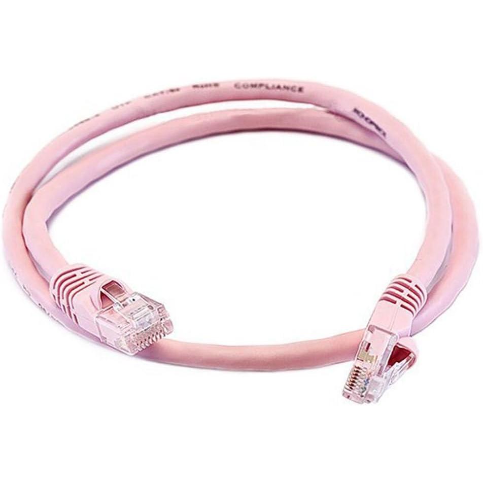 imageMonoprice 1FT 24AWG Cat5e 350MHz UTP Ethernet Bare Copper Network Cable  YellowPink
