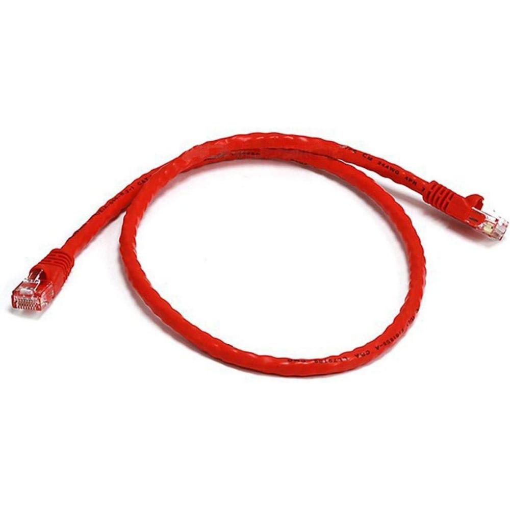 imageMonoprice 1FT 24AWG Cat5e 350MHz UTP Ethernet Bare Copper Network Cable  YellowRed