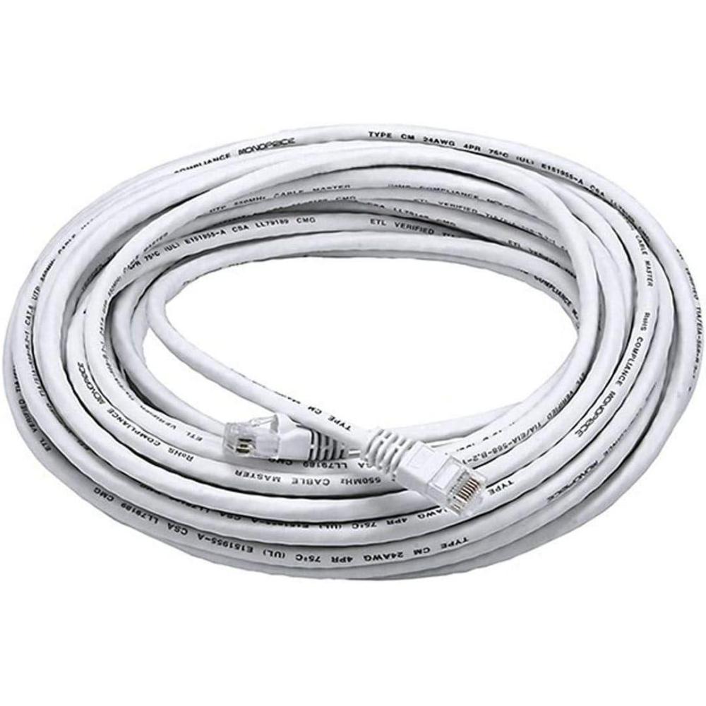 imageMonoprice 20FT 24AWG Cat5e 350MHz UTP Ethernet Bare Copper Network Cable  YellowWhite