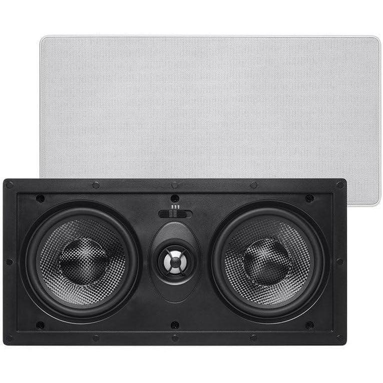 imageMonoprice 2way Carbon Fiber InWall Surround Speaker  Dual 525 Inch Single VariAngled With Paintable Grille  Alpha Series BlackCenter Channel