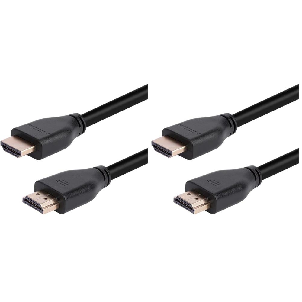 imageMonoprice 8K Certified Ultra High Speed HDMI Cable HDMI 21 8K60Hz 4K120Hz 48Gbps HDR VRR CL2 InWall Rated 15ft Black 1 Pack1 Count Pack of 2