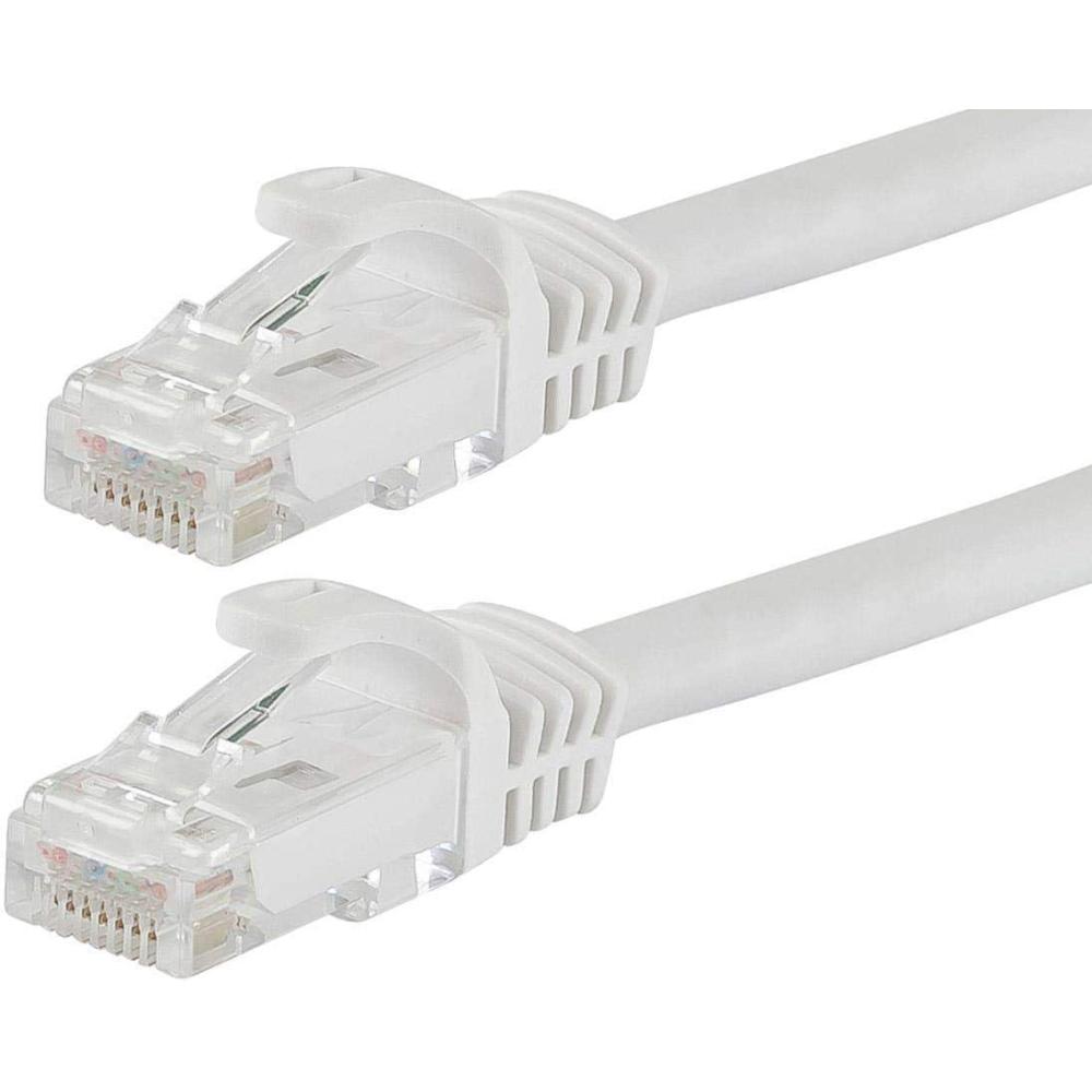 imageMonoprice Cat5e 10ft Black Patch Cable UTP 24AWG 350MHz Pure Bare Copper Snagless RJ45 Flexboot Series Ethernet CableWhite