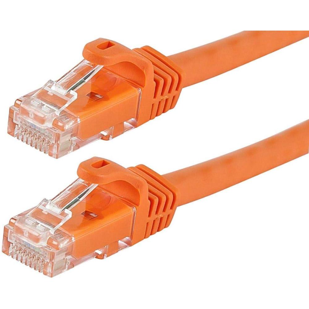 imageMonoprice Cat5e Ethernet Patch Cable  1 feet  Orange  Snagless RJ45 Stranded 350Mhz UTP Pure Bare Copper Wire 24AWG  Flexboot SeriesOrange