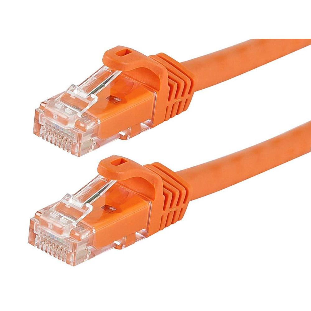 imageMonoprice Cat5e Ethernet Patch Cable  10 feet  Orange  Snagless RJ45 Stranded 350Mhz UTP Pure Bare Copper Wire 24AWG  Flexboot Series10ft