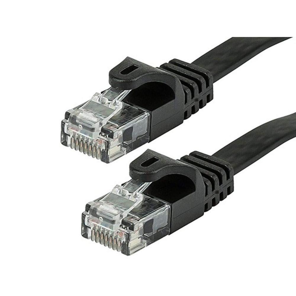 imageMonoprice Cat5e Ethernet Patch Cable  75 Feet  Black  Network Internet Cord  RJ45 FlatStranded 350Mhz UTP Pure Bare Copper Wire 30AWG75ft