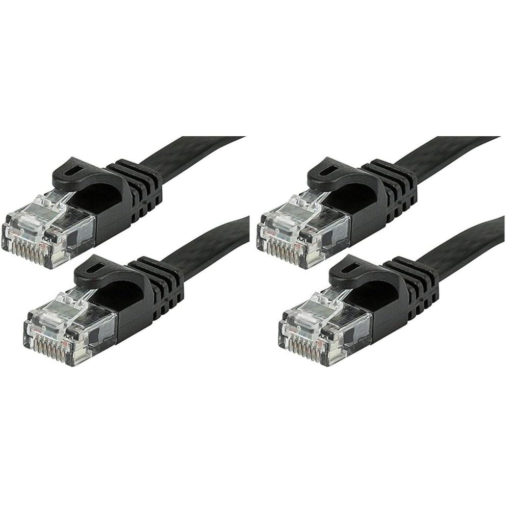 imageMonoprice Cat5e Ethernet Patch Cable 75 Feet Black Network Internet Cord RJ45 FlatStranded 350Mhz UTP Pure Bare Copper Wire 30AWG75ft Pack of 2