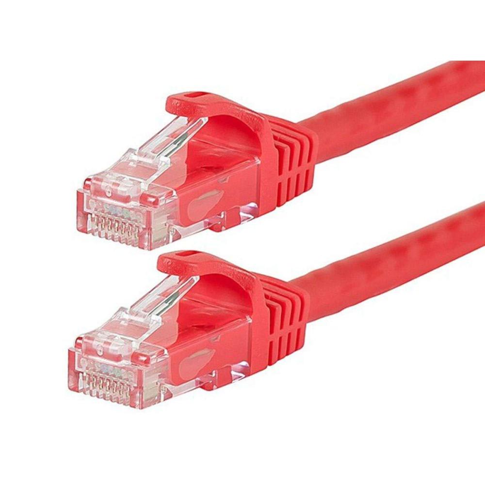 imageMonoprice Cat6 50ft Black Patch Cable UTP 24AWG 550MHz Pure Bare Copper Snagless RJ45 Flexboot Series Ethernet Cable Pack of 1Red