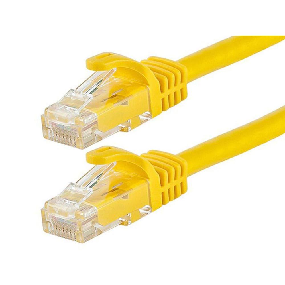 imageMonoprice Cat6 50ft Black Patch Cable UTP 24AWG 550MHz Pure Bare Copper Snagless RJ45 Flexboot Series Ethernet Cable Pack of 1Yellow